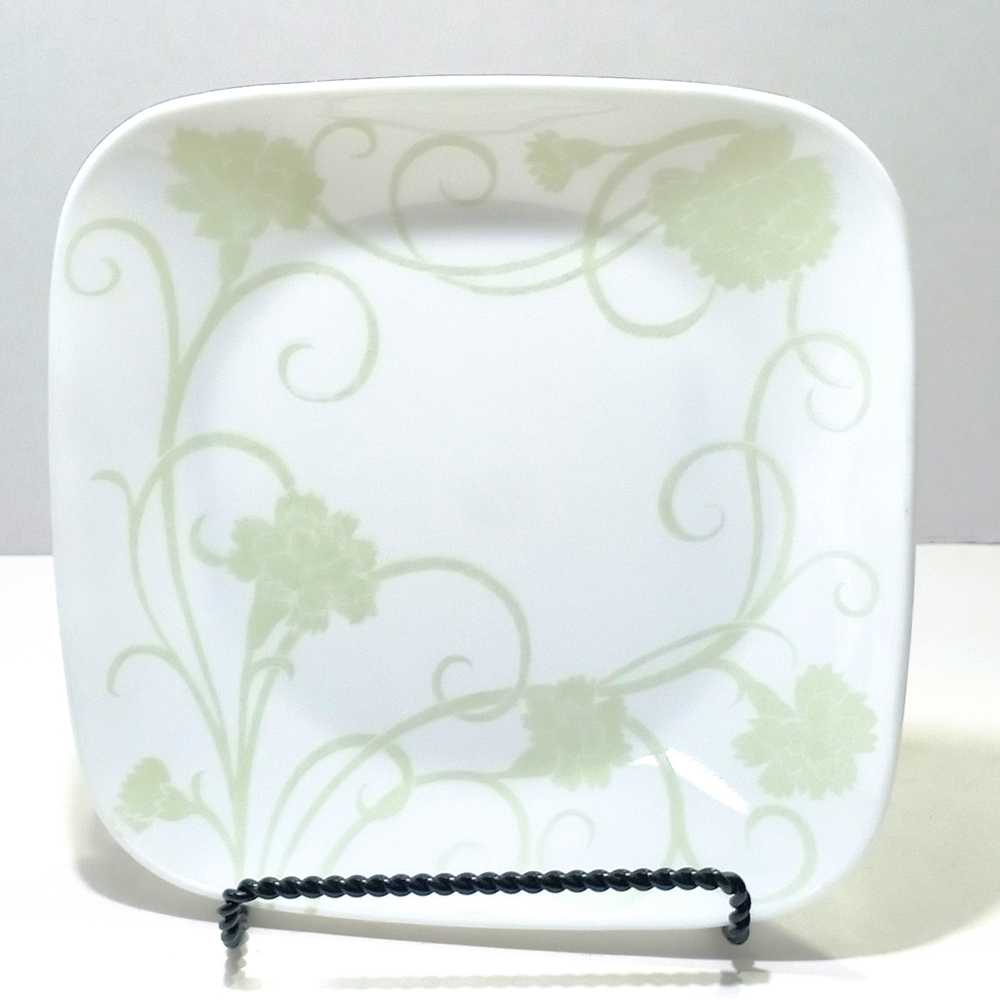 Vintage Corelle Eloquence Dinner Plate 10 3/4" Floral Pale Green